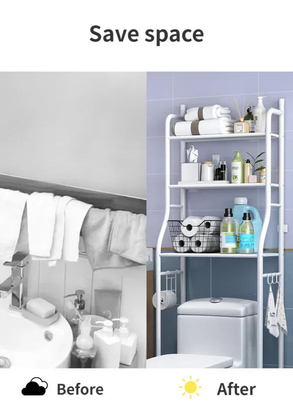 Bathroom Storage Rack – Punch‑Free Floor & Wall Organizer