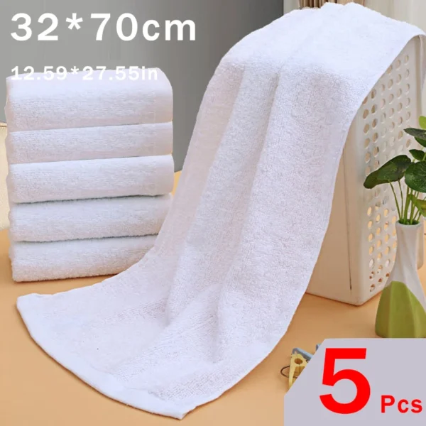 7PCS Cotton White Face & Hand Towels – Soft & Absorbent
