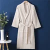100% Cotton Couple Robe Waffle Bathrobe Gown Kimono Yukata Home Clothes Casual Women Sleepwar Nightwear Spring Summer Loungewear