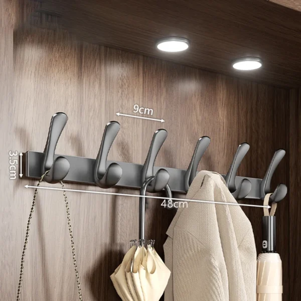 S25c68b49bf5248138babe707a712b372M-2.webp Wall Coat Rack – Metal Base Bathroom Clothes Hanger with 6 Hooks