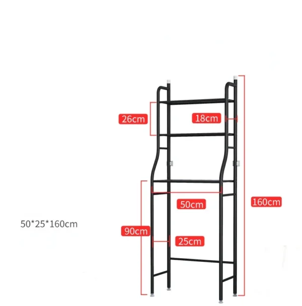 Floor‑Standing Metal Toilet Storage Rack – Punch‑Free Bathroom Organizer Shelf