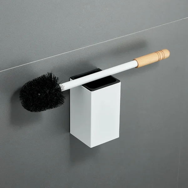 White Aluminum Bathroom Storage Rack – Folding Towel Rod & Wall‑Mounted Organizer