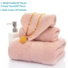 S28a86f80a9a94abdb901413142c7d902V.webp Soft 100% Cotton Bath Towel Set – Super Absorbent 3‑Pack