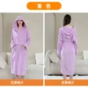 Terry Shower Kimono Robes Hooded For Women Long Sleeves Towel Bathrobe With Waist Girdle Female Cotton Sleepwear For Home Wear