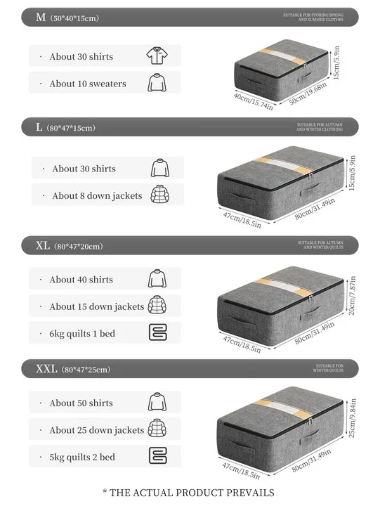 Extra‑Large Underbed Storage Bag for Clothes & Quilts