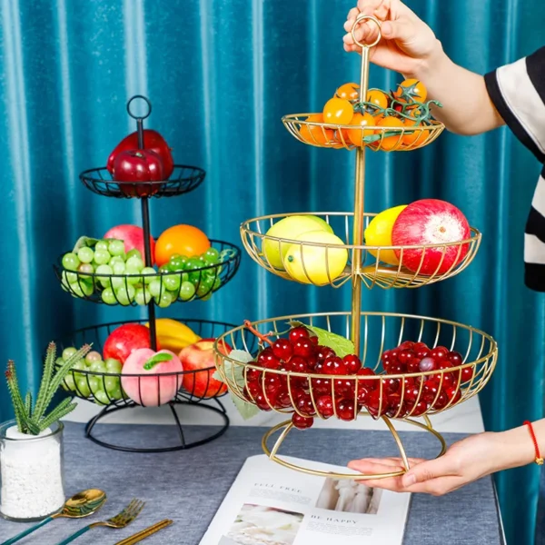 Fruit Bowl, 3-Tier Fruit Basket Large Fruit Stand Holder for Kitchen, Kitchen