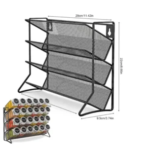 S314b5cc430974d1d8c651738e9a562ac7.webp 4 Tier Spice Jar Rack Wall Mounted Container Holder Spice Seasoning Organizer for Kitchen Countertop Cupboard Pantry Cabinet