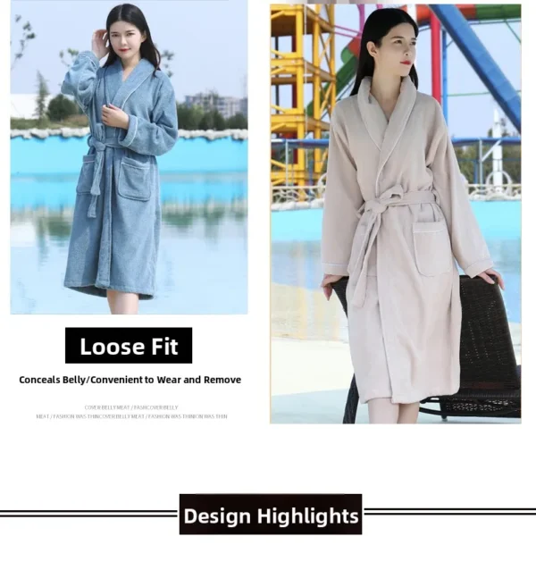 Pure Cotton Hotel Bath Robe – Unisex Kimono Towel Robe for Adults