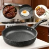 Multipurpose Frying Pan Flat Bottomed Steak Pan Light Oil Omelette Skillet Pan PFOA Free Fast Heating Kitchen Cooking Tools