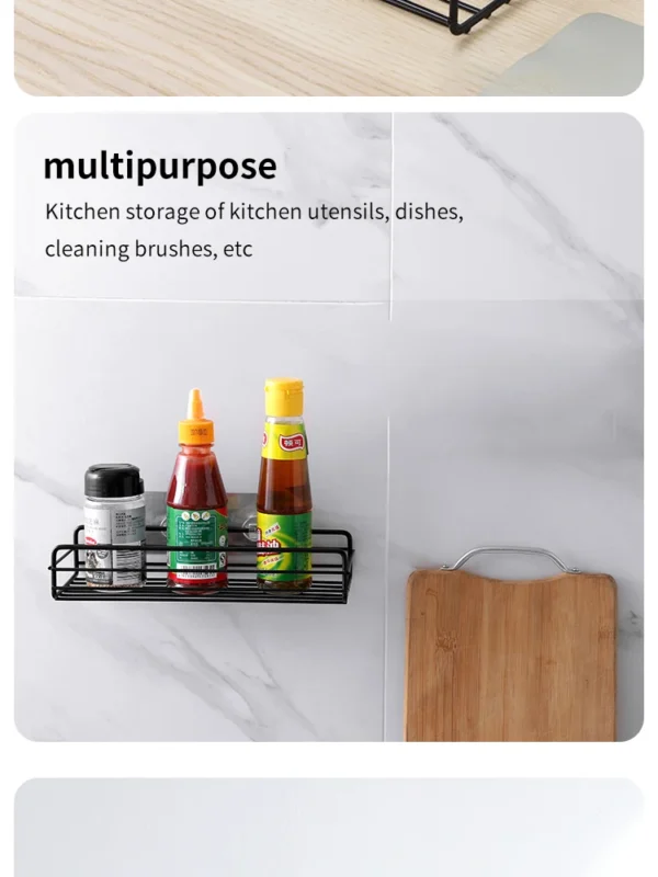 Wall‑Mounted Corner Storage Rack – Punch‑Free Single Shelf