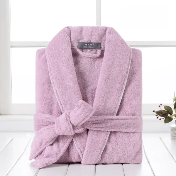 Pure Cotton Hotel Bath Robe – Unisex Kimono Towel Robe for Adults