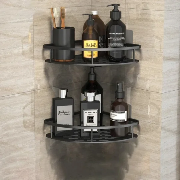 S329745faa9144c2e8d3afc5c85c7dc22h-2.webp Bathroom Storage Rack – Wall‑Mounted Single‑Tier Corner Shelf