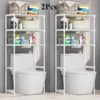 S366dadefd8a04af2ae22ea1735a2ad06E.webp Adjustable Bathroom Storage Rack – Movable Over‑Toilet Plastic Shelf