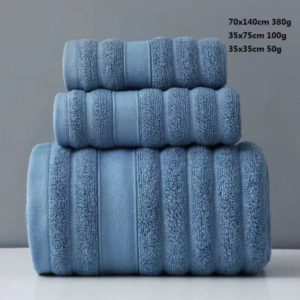 S382b085e39c247c490841deab5939ad8T-2.webp Pure Cotton Terry 3‑Piece Thick Soft Bathroom Towel Set
