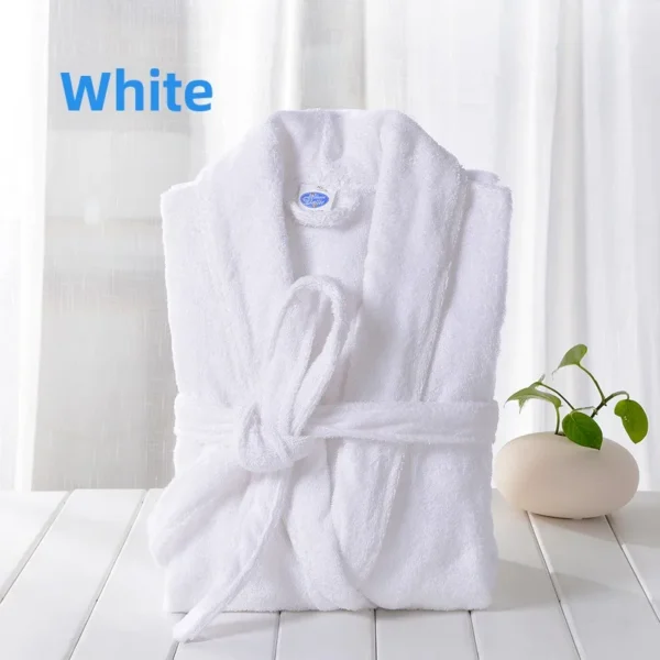 Pure Cotton Hotel Bath Robe – Unisex Kimono Towel Robe for Adults