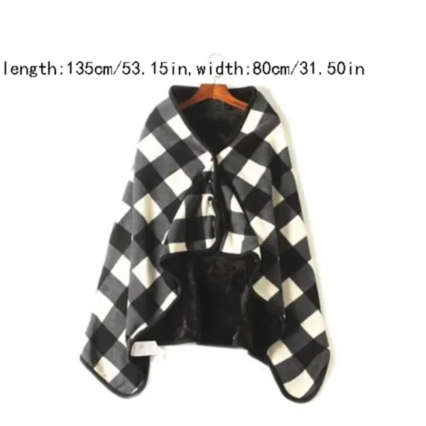 Cozy Wearable Shawl Blanket – Thick Warm Flannel Wrap