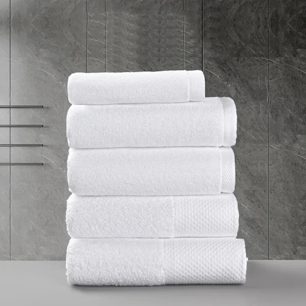 7PCS Cotton White Face & Hand Towels – Soft & Absorbent