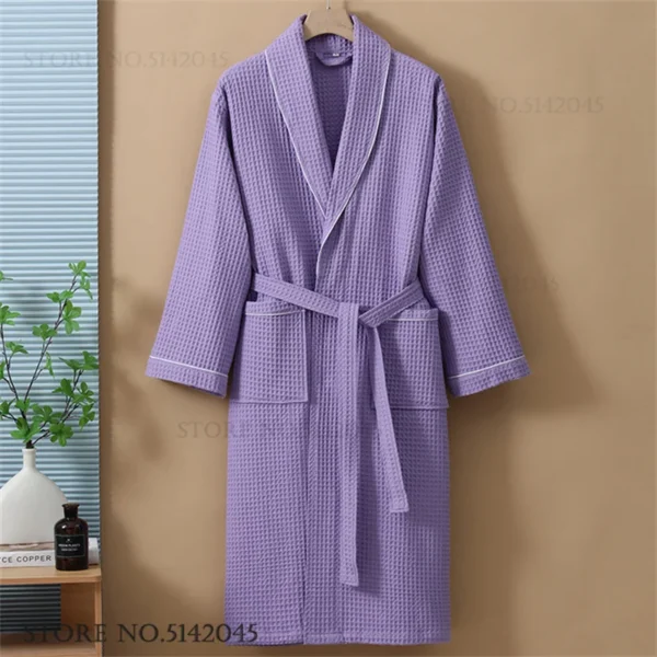 Women’s Cotton Waffle Robe – Home Sleepwear Loungewear