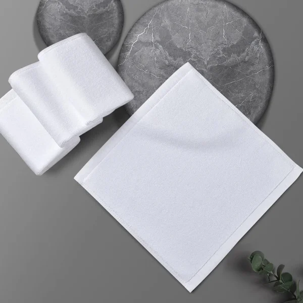 7PCS Cotton White Face & Hand Towels – Soft & Absorbent