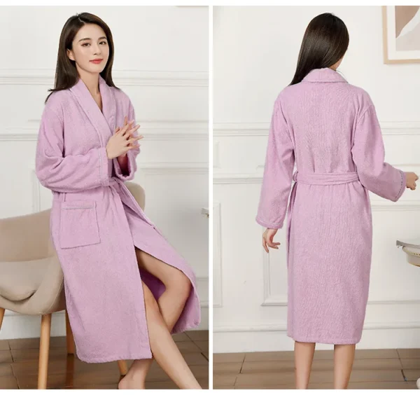 Women's 100% Cotton Toweling Terry Robe Unisex Lovers Soft Bath Robe for Men and Women Nightrobe Sleepwear Casual Home Bathrobe