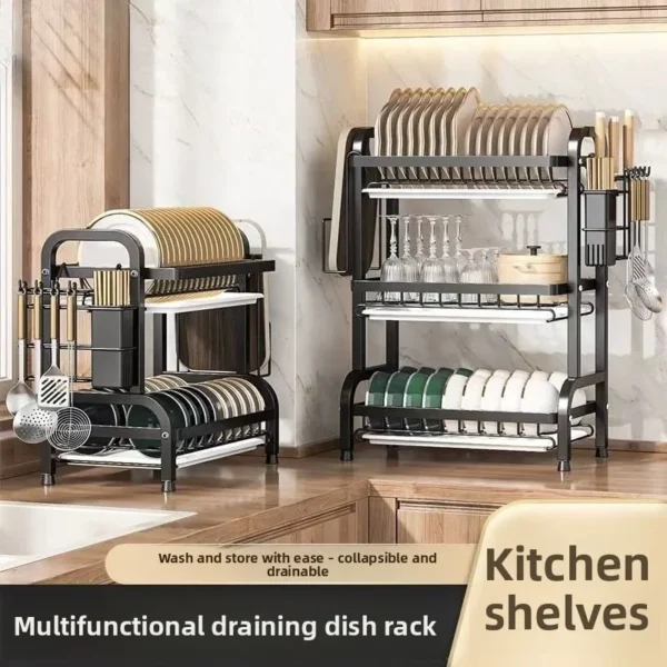 Kitchen Shelf Dish Storage Rack Drain Dish Dish Dish Dish Dish Dish Dish Rack Multifunctional Rack