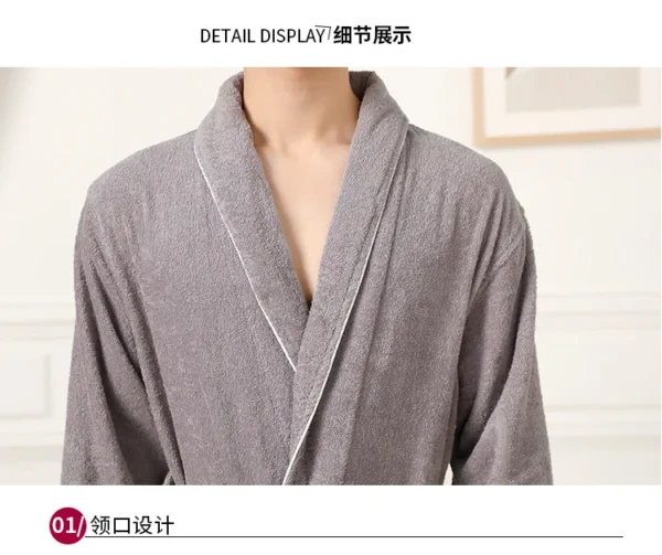 Women's 100% Cotton Toweling Terry Robe Unisex Lovers Soft Bath Robe for Men and Women Nightrobe Sleepwear Casual Home Bathrobe