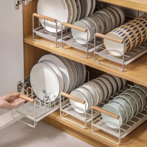 Kitchen Dish Storage Rack Household Countertop Draining Bowl Plate Rack Bowl Chopstick Cabinet Rack Metal Portable Take and Put