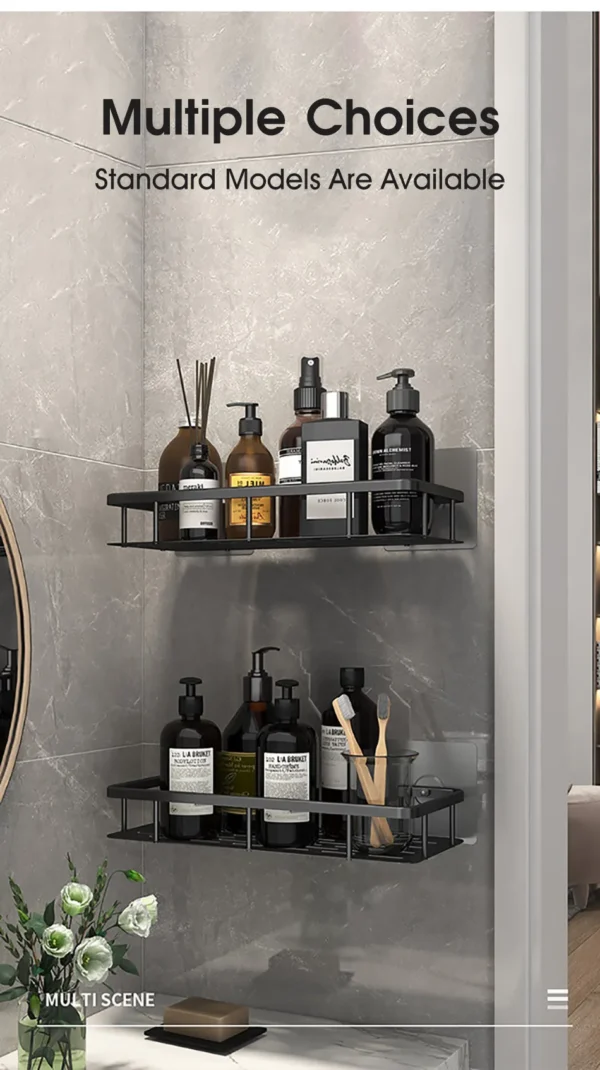 S43ef14df873443409acfdea233c81026y-2.webp Bathroom Storage Rack – Wall‑Mounted Single‑Tier Corner Shelf