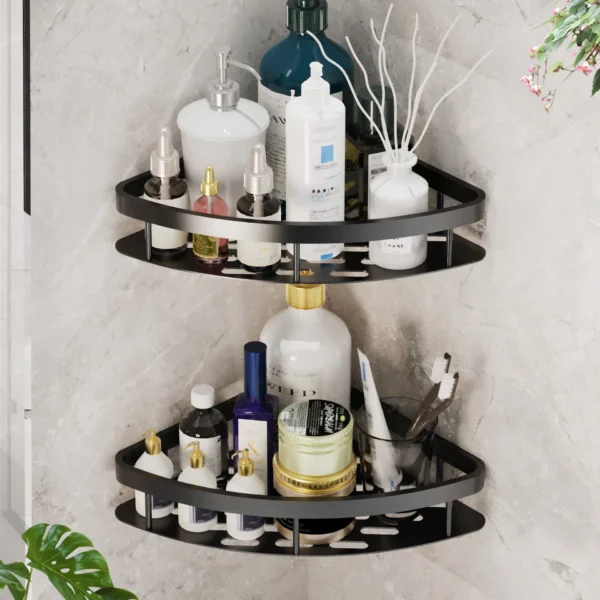 Bathroom Storage Rack – No‑Drill Wall‑Mounted Corner Shelf