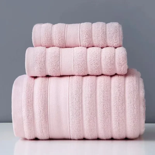 S44181dd803db4ba19b5c4b11d6b9f0f9S-1.webp Pure Cotton Terry 3‑Piece Thick Soft Bathroom Towel Set