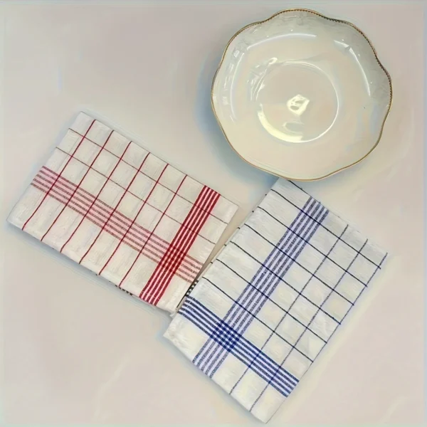3/8Pcs, Colorful Simple Checkered Kitchen Towels, Absorbent Cleaning Cloths, Cooking and Baking Tea Towels, Dishwashing Cloths, Scouring Pads, Hand Towels, Tea Towels, Super Soft, Highly Absorbent, Kitchen Decoration, Daily Necessities, Life Essentials, Kitchen Must-Haves
