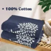 S460a4fe74cea44ed9e4c265c7a3ce1a2o.webp Set of 3 Hydrangea Floral Jacquard Cotton Towels