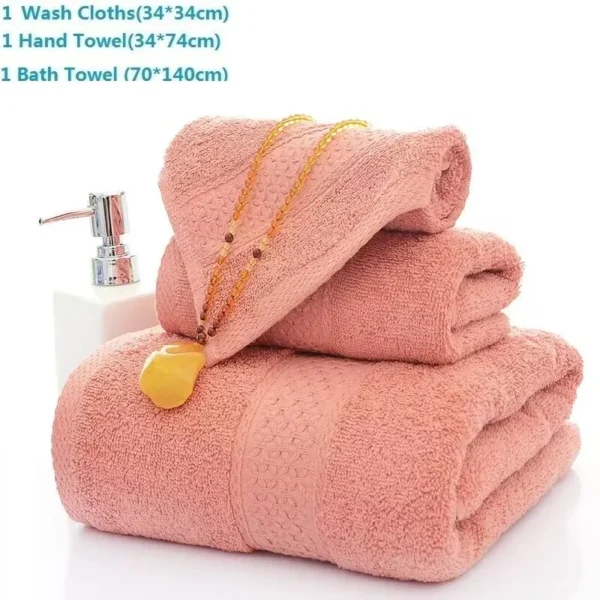 S466c10348db248df9c152570037d9f08d.webp Soft 100% Cotton Bath Towel Set – Super Absorbent 3‑Pack