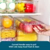 2 Piece Refrigerator Organizer Bins, Clear Fridge Organizers and Storage, Stackable with Lids, Food Storage Containers