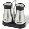 Kitchen Glass Spice Bottle Adjustable Refillable Salt and Pepper Shakers 2pcs Set with Shelf Spice Dispenser With Pour Holes