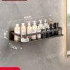 Wall‑Mounted Aluminum Bathroom Rack – Lacquered Single‑Tier Shelf