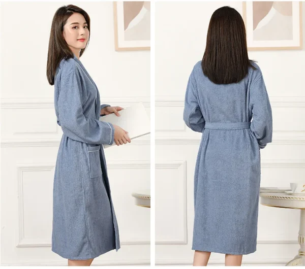 Women's 100% Cotton Toweling Terry Robe Unisex Lovers Soft Bath Robe for Men and Women Nightrobe Sleepwear Casual Home Bathrobe