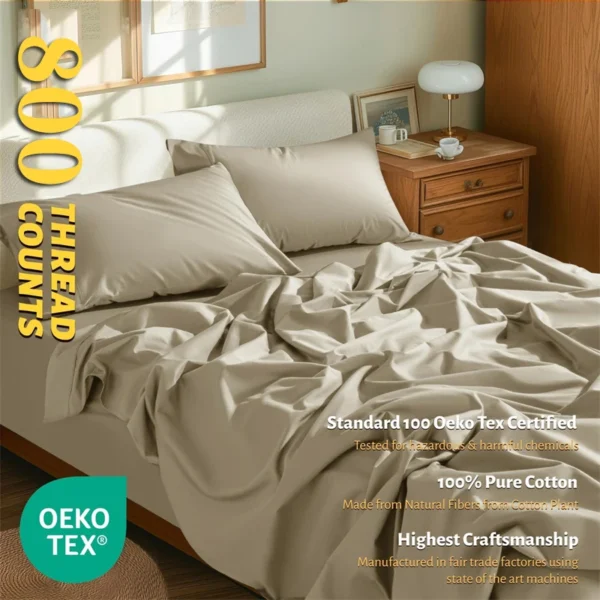 Egyptian Luxury Cotton Sheets Set – 100% Cotton Sateen Weave