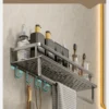 Wall‑Mounted Aluminum Bathroom Rack – Lacquered Single‑Tier Shelf