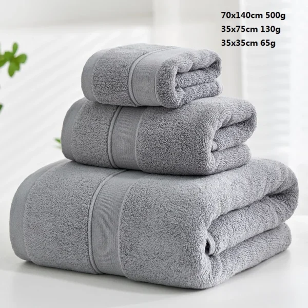 S5a8369e9dd9a4d3b9e4f26907055ff16S-2.webp Pure Cotton Terry 3‑Piece Thick Soft Bathroom Towel Set