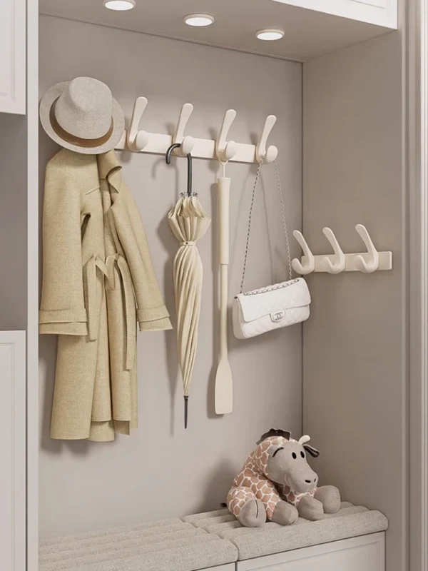 S5b002bcb71b144d1a3cf685f0d0b2575P-1.webp Wall Coat Rack – Metal Base Bathroom Clothes Hanger with 6 Hooks