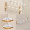 White Aluminum Bathroom Storage Rack – Folding Towel Rod & Wall‑Mounted Organizer