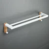 White Aluminum Bathroom Storage Rack – Folding Towel Rod & Wall‑Mounted Organizer