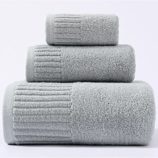 100% Cotton 3‑Piece Towel Set – Soft & Absorbent