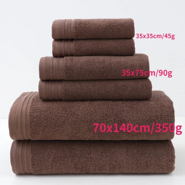 6‑Piece 100% Cotton Soft Absorbent Bathroom Towel Set