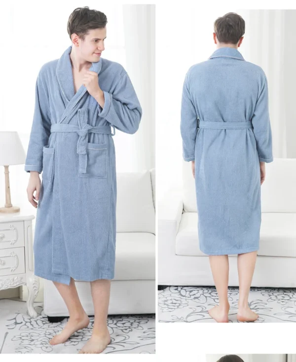 Pure Cotton Hotel Bath Robe – Unisex Kimono Towel Robe for Adults
