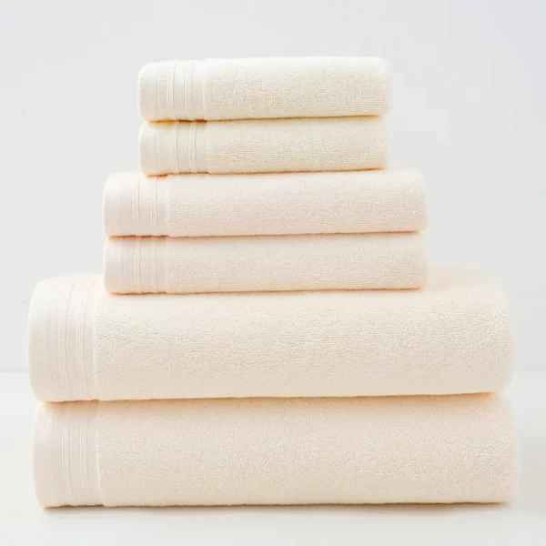6‑Piece 100% Cotton Soft Absorbent Bathroom Towel Set
