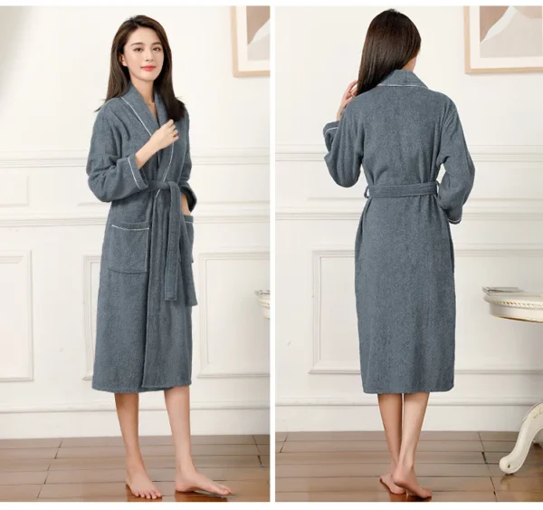 100% Cotton Toweling Terry Robe – Soft Unisex Bathrobe for Home & Sleepwear