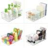 Refrigerator Organizer Bin Clear Plastic Food Storage Organizer Fridge Storage Box with Divider Freezer Pantry Kitchen Organizer