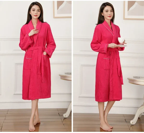 Women's 100% Cotton Toweling Terry Robe Unisex Lovers Soft Bath Robe for Men and Women Nightrobe Sleepwear Casual Home Bathrobe